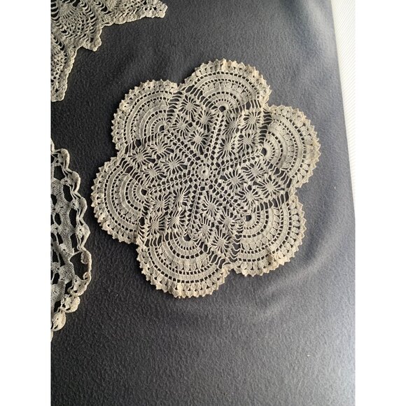 Vintage Crochet Lace Doilies Set of 3 Round & Starburst Patterns 10-12 Inches - Picture 2 of 15